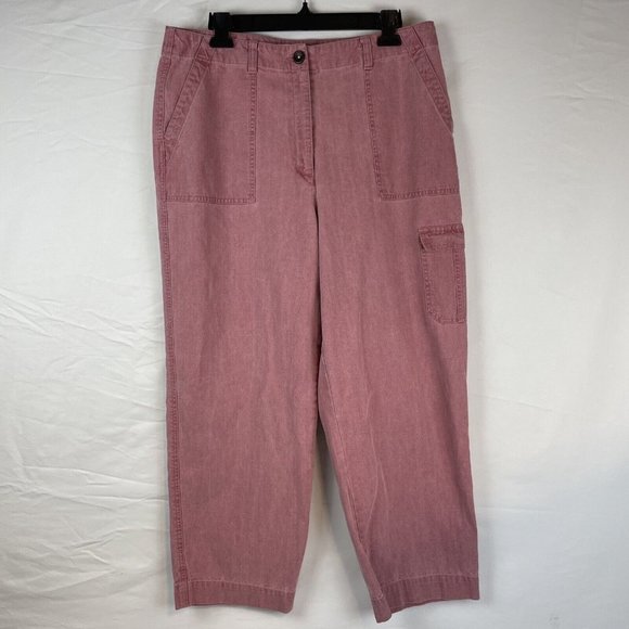 Talbots Jogger Women's Size 34 Pink Utility Cargo Pocket Career Work Casual - Picture 2 of 10